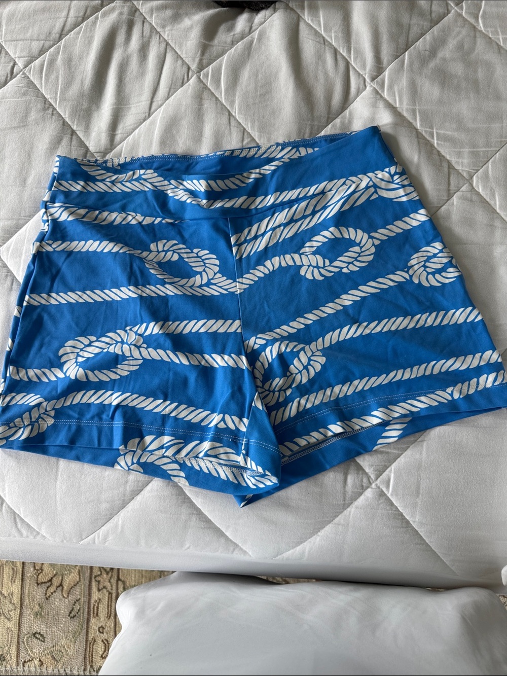 MAHI GOLD Blue and White Rope-Print Swim Shorts - Picture 2 of 2